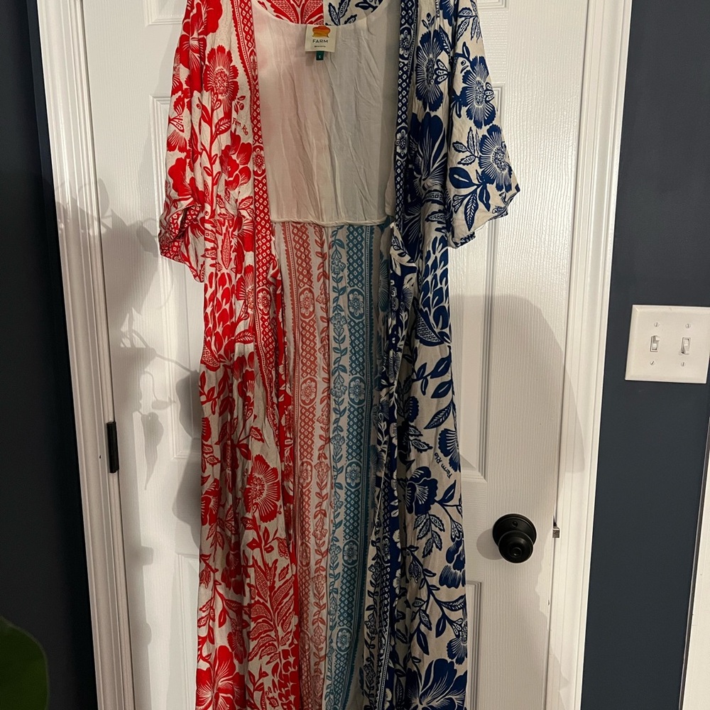 FARM Rio Mixed Pineapple Garden Wrap Maxi Dress - Picture 2 of 4